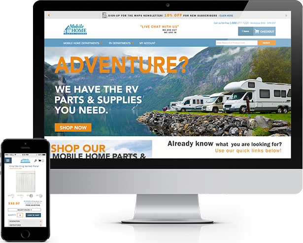 Mobile Home Parts Store: Mobile Website Redesign