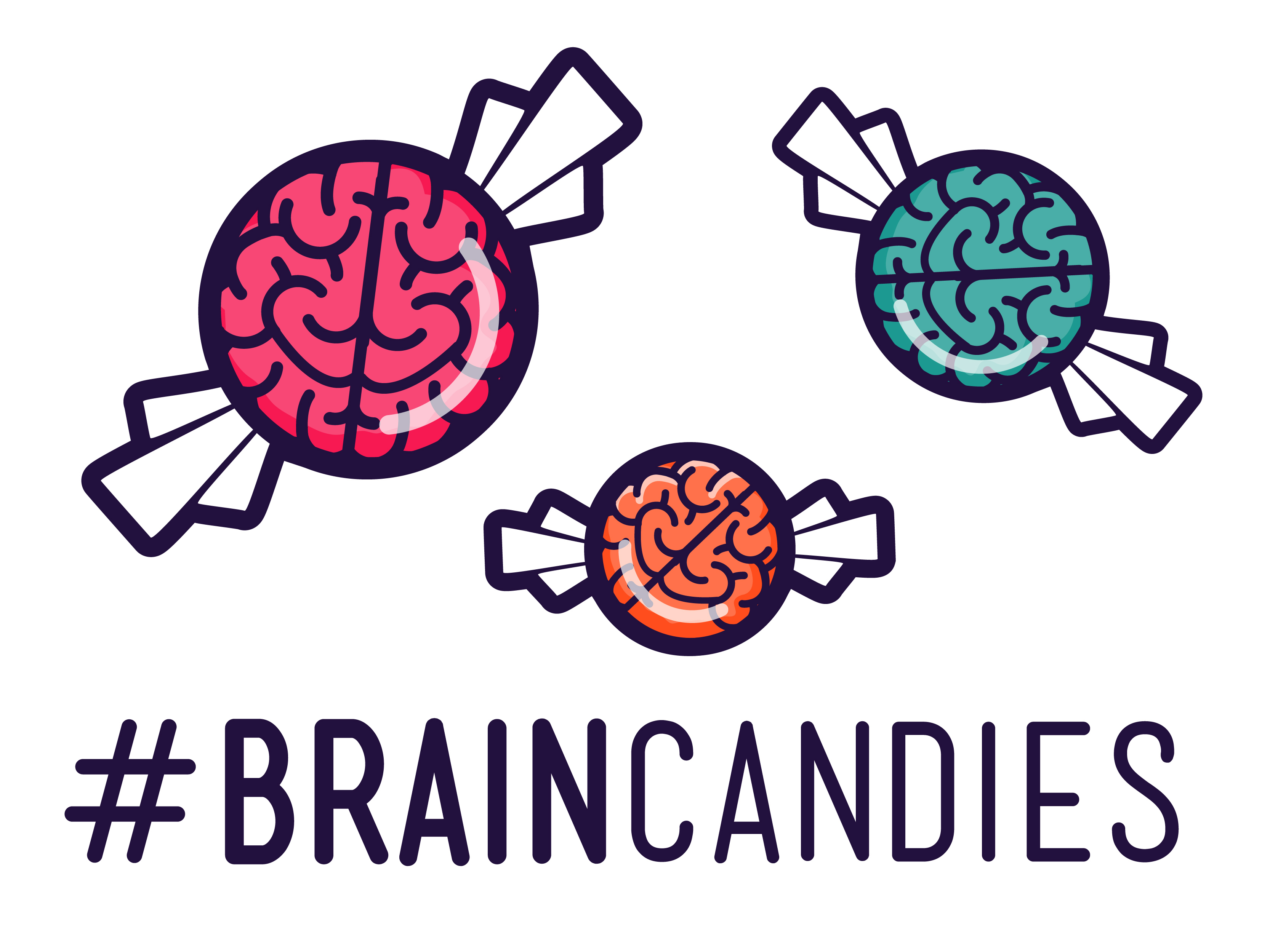 Shown: #BrainCandies branding for WedoWE. 